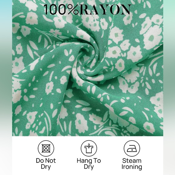 Green floral boho Mini Dress - Picture 6 of 6